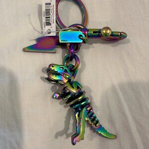 Coach Hologram Oilslick Rexy Keychain Bag Charm Dinosaur, New with Tags